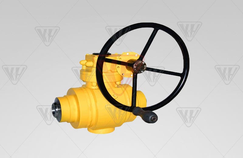 Fixed worm gear welded ball valve